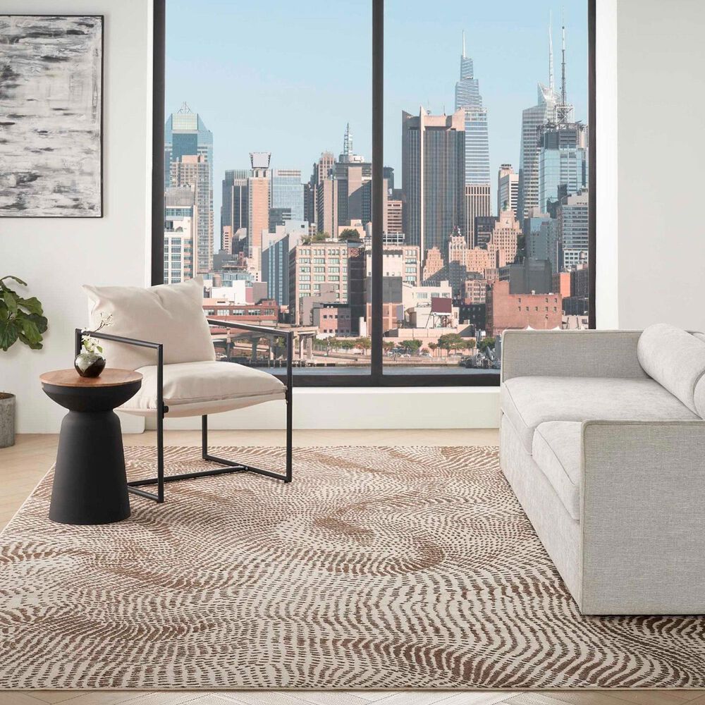 Nourison Central Park West CEP01 Beige and Brown 9&#39; x 12&#39; Area Rug, , large