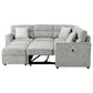 Global Furniture USA Walker 6-Piece Convertible Sectional in Nickel, , large