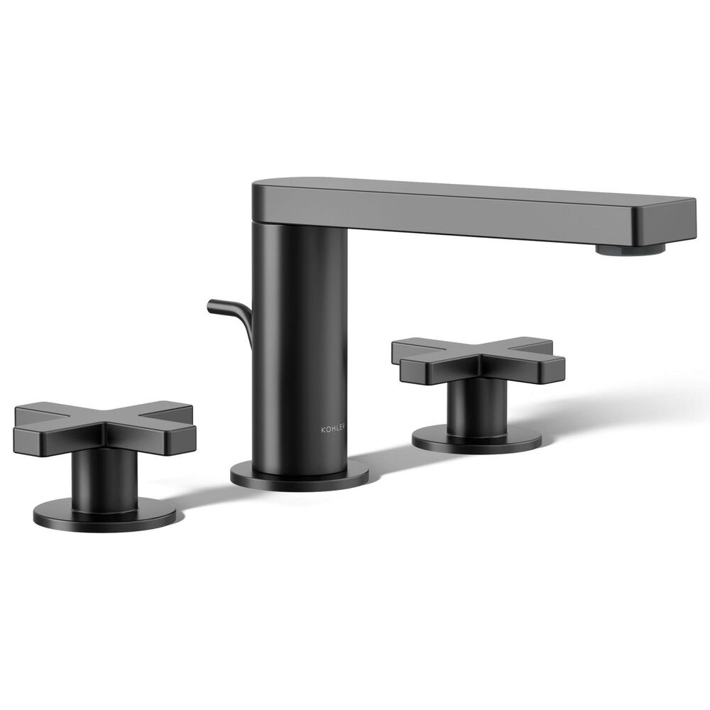 Kohler Composed Widespread Bathroom Sink Faucet with Cross handles in Matte Black, , large