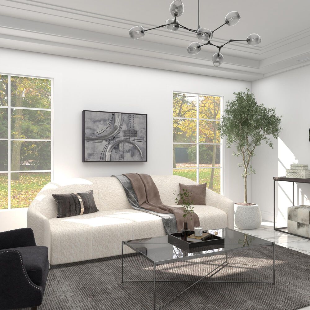 Maple and Jade 30&quot; x 40&quot; Contemporary Abstract Wall Art in Gray, White, Black and Silver, , large