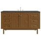 James Martin Laurent 60" Single Bathroom Vanity in Honey Oak with 3 cm Parisien Bleu Silestone Top and Rectangular Sink, , large