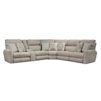 Catnapper McPherson 6-Piece Manual Reclining Curved Sectional in Tan