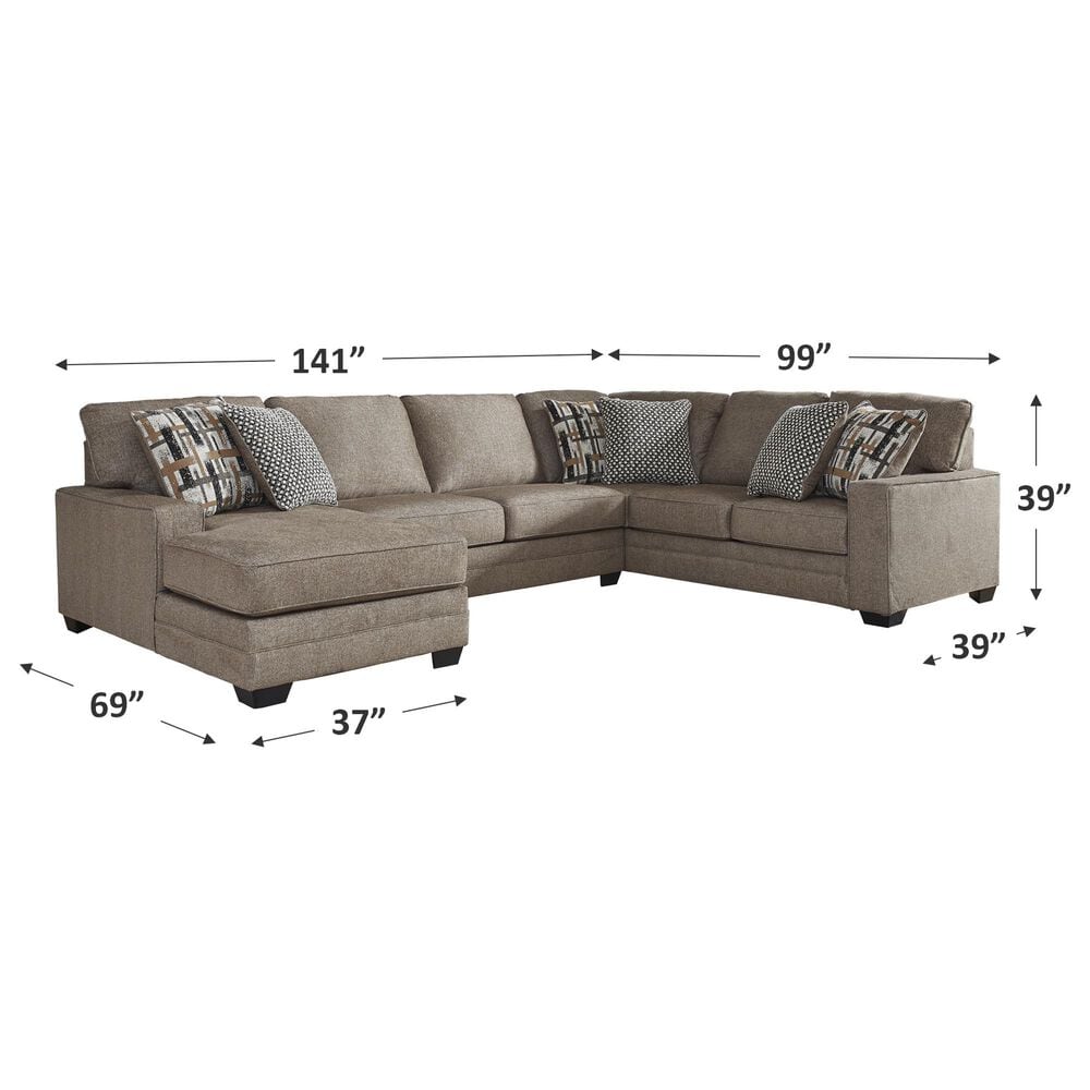 Ashley Cannonbrook 3-Piece Sectional in Cannonbrook Nutmeg, , large