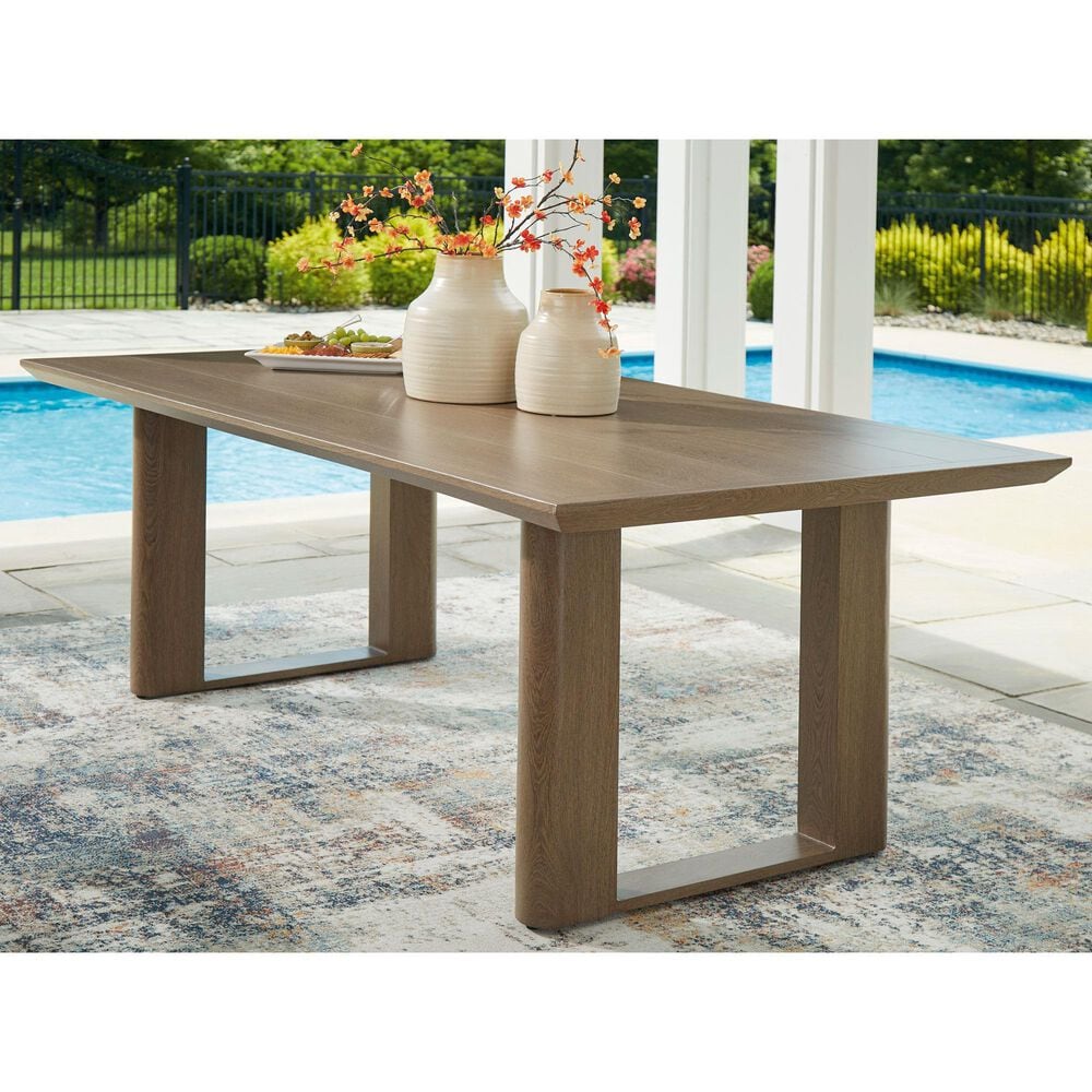 Ashley Serene Bay Outdoor Dining Table in Dark Brown, , large