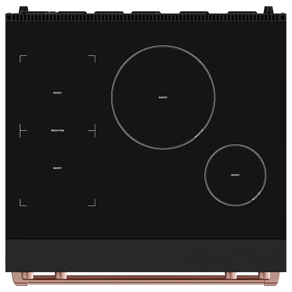 Thor Kitchen Gordon Ramsay 4.8 Cu. Ft. Professional Induction Range with Rose Gold Handle Kit in Black, , large