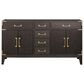Lexora Home Laurel 60" Double Bathroom Vanity in Brown Oak with White Carrara Marble Top and Rectangular Sinks, , large