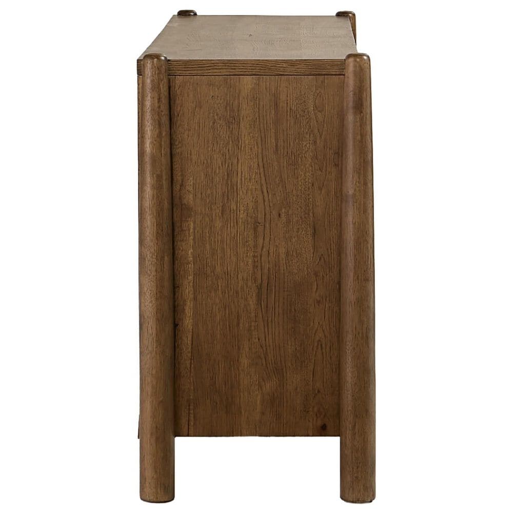 Riverside Furniture Henderson Rustic 6 Drawer Dresser and Mirror in Toasted Pecan, , large