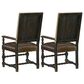 Hooker Furniture Hill Country Arm Chair with Brown and Beige Cushion in Anthracite Black (Set of 2), , large