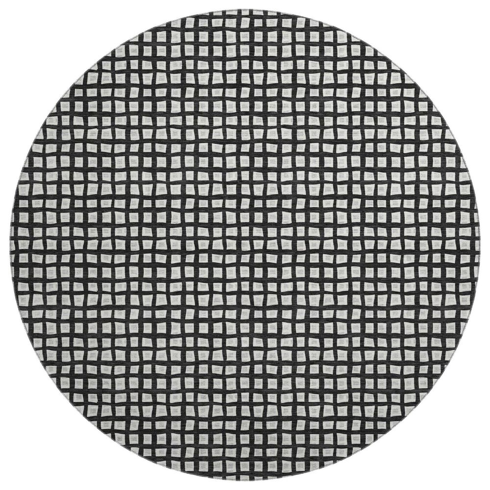 Dalyn Rug Company The Reserve TR4 Black 8" Round Indoor/Outdoor Area Rug, , large