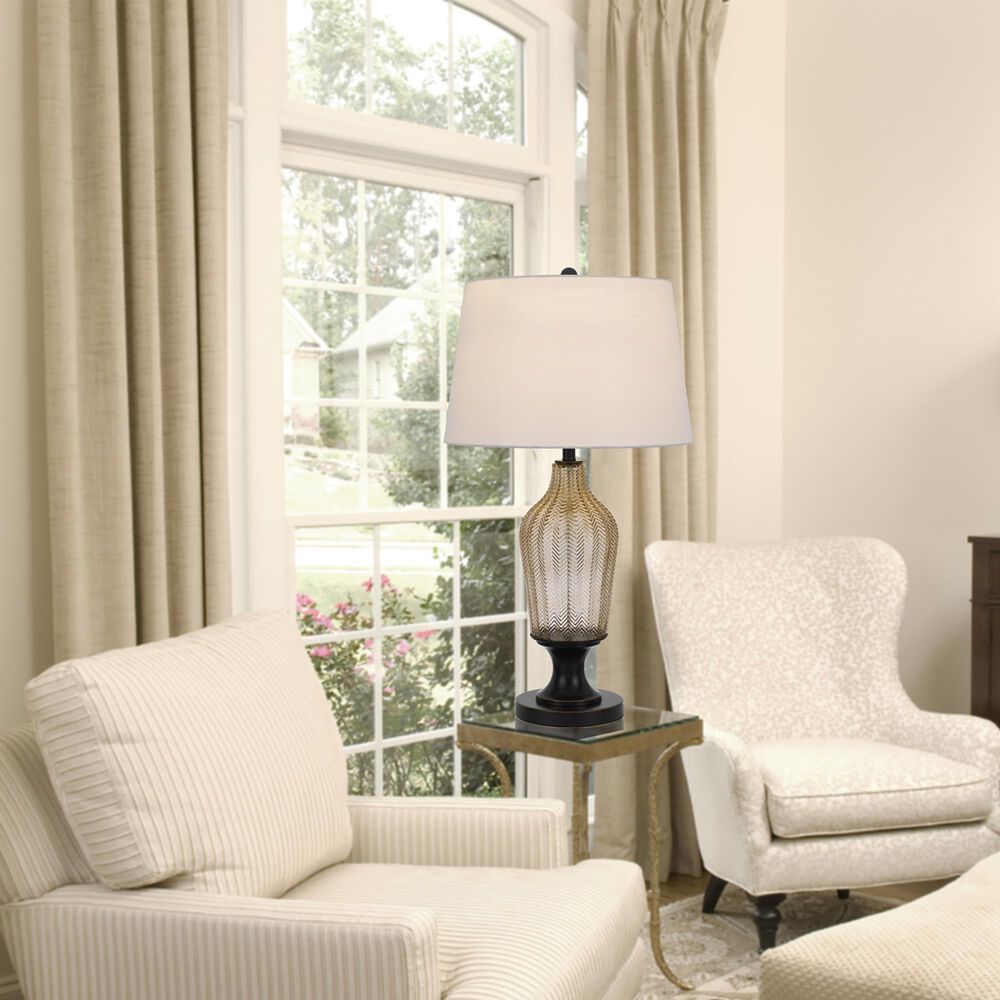 Cal Lighting Fluted Table Lamp in Smoked and Dark Bronze, , large