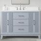 37B Fenwick 48" Single Bathroom Vanity in Soft Blue with Glossy White Composite Stone Top and Backsplash, , large
