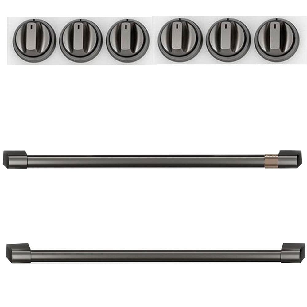 Cafe Handle and Knob Kit for Electric Range in Brushed Black, , large