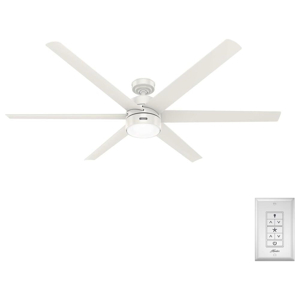 Hunter Solaria 72&quot; Outdoor Ceiling Fan with LED Light in Fresh White, , large