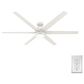 Hunter Solaria 72" Outdoor Ceiling Fan with LED Light in Fresh White, , large
