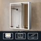 Lexora Home Mesa 24" x 32" LED Mirror Medicine Cabinet with Defogger in Aluminium, , large