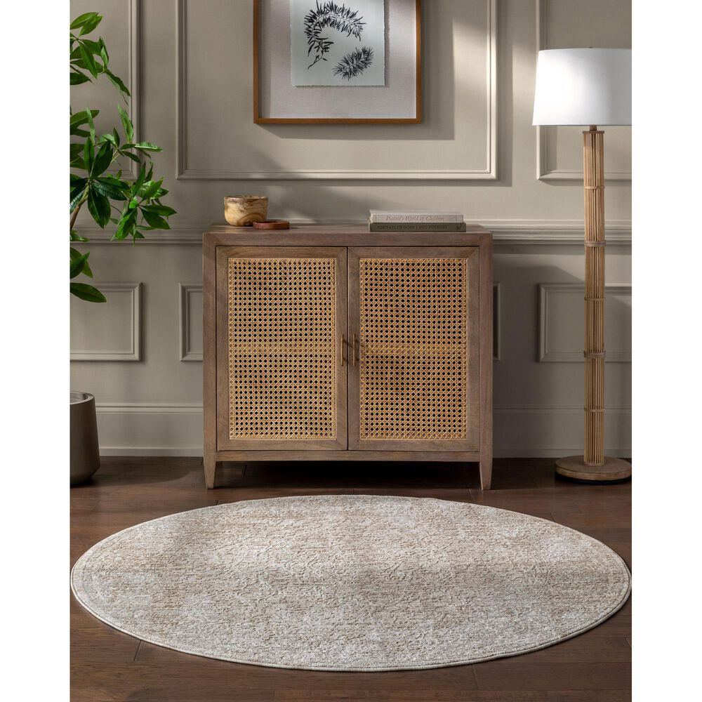 Surya Masterpiece MPC-2322 Medium Gray, Light Gray and Cream 7'10" Round Area Rug, , large