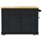 HOMLUX 48" Kitchen Island with Drop Leaf in Black and Natural, , large