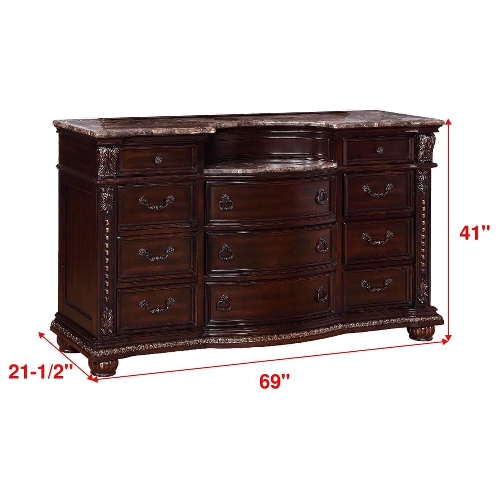 Crown Mark Stanley Dresser in Rich Brown, , large