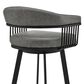 Blue River Chelsea 30" Swivel Barstool with Vintage Gray Cushion in Matte Black, , large