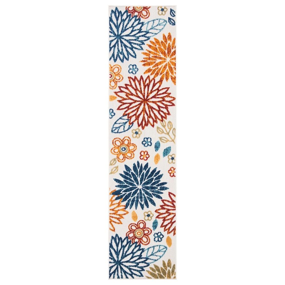Safavieh Cabana CBN833A 2" x 10" Creme and Red Indoor/Outdoor Performance Runner, , large
