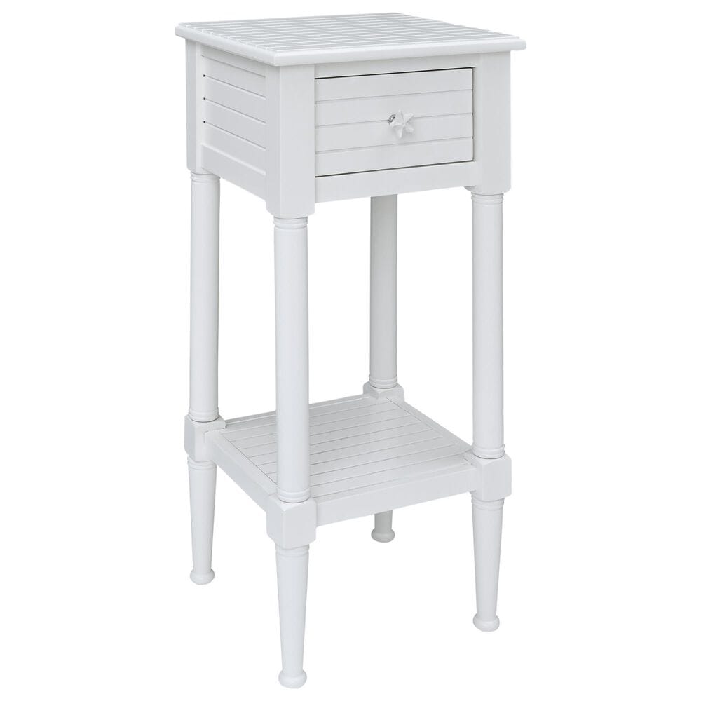 Linon Home Decor Seaboard End Table in White, , large