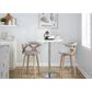 LumiSource Gardenia Swivel Fixed-Height Counter Stool with Light Grey Fabric Upholstery in Chrome and Whitewashed (Set of 2), , large