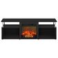 HOMLUX 63" TV Stand with Electric Fireplace in Americano and Stainless Steel, , large