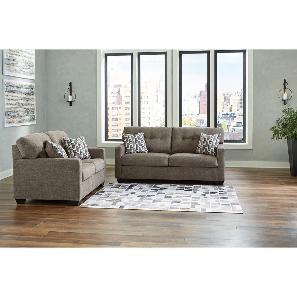 Ashley Mahoney Stationary Loveseat in Chocolate, , large