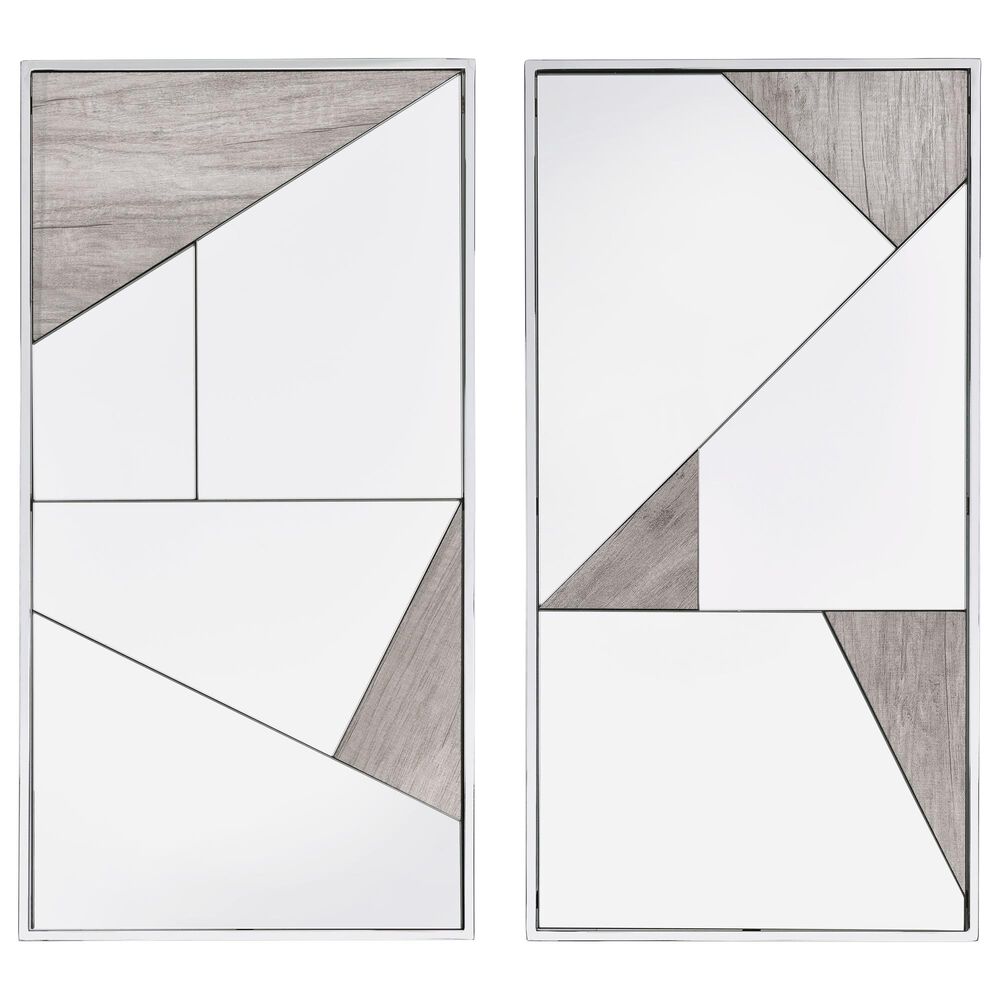 Gunnison Co. Chafik Wall Mirror in Chrome/Gray Oak - Set of 2, , large