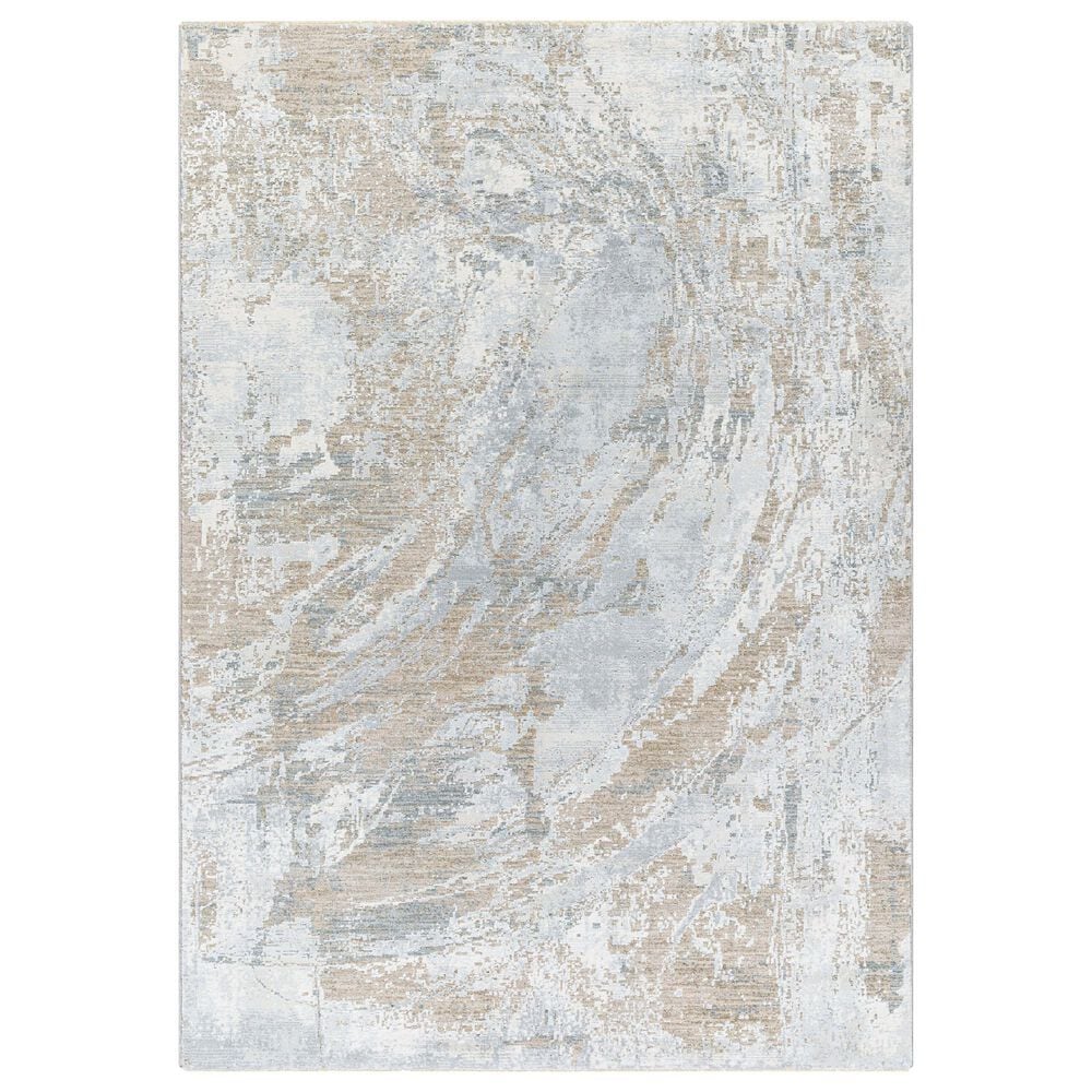 Surya Brunswick Cream, Taupe, Tan, Light Slate, Blue and Gray 2"7" x 3"11" Area Rug, , large