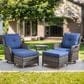 Sunwell Garden 5-Piece  Patio Chat Set with Gray Rattan in Blue, , large