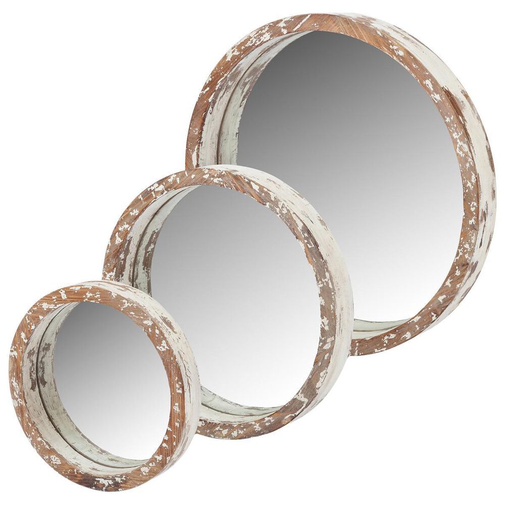 The Gerson Company Assorted Round Mirrors in Cream (Set of 3), , large