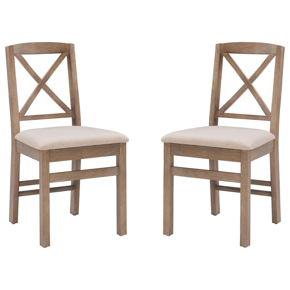 Linon Home Decor Triena X-Back Side Chair in Grey Wash (Set of 2), , large