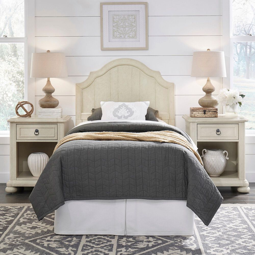 Homestyles Provence 3 Piece Twin Headboard Set in Antiqued White, , large