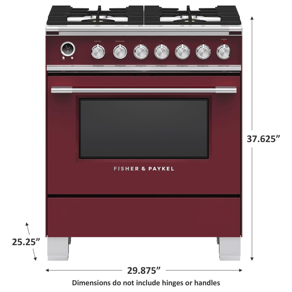 Fisher &amp; Paykel 30&quot; Freestanding Classic Dual Fuel Range in Red, , large