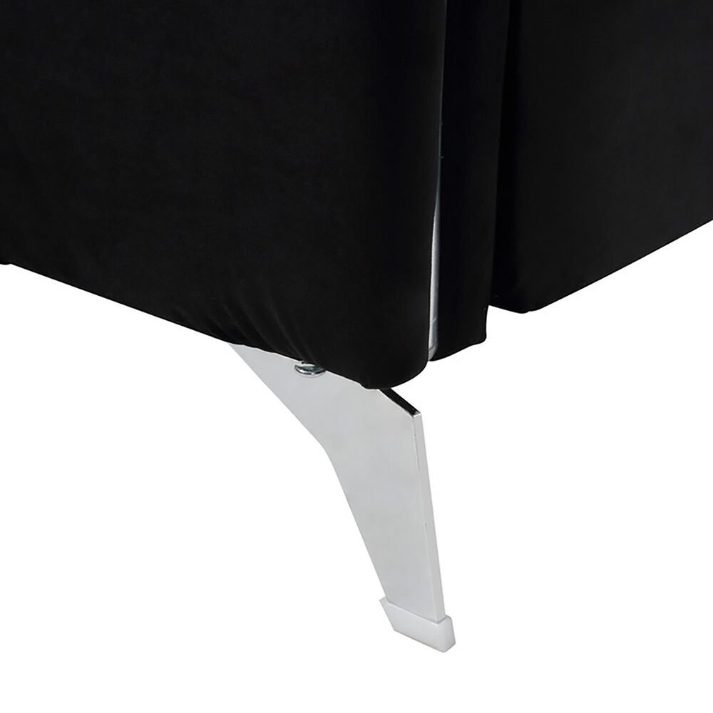 HOMLUX 54" Stationary Modern Loveseat with Quilted Cushions in Black Velvet, , large