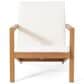 Hearth and Haven Leah 3-Piece Patio Chat Set with Cream Cushion in Teak, , large