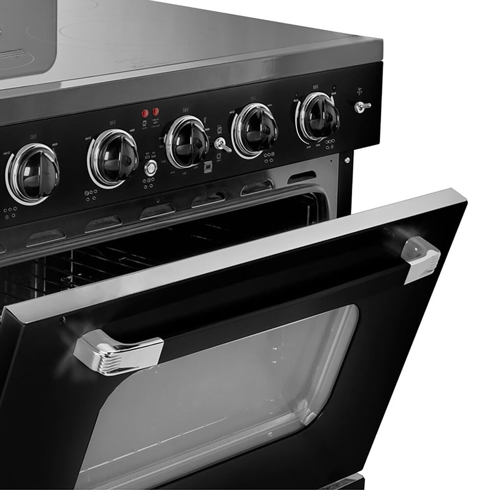 Unique Appliances Classic Retro 30" Radiant Electric Glass Top Convection Range in Midnight Black, , large
