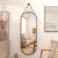 HOMLUX 16" x 48" Oval Wall Mirror in Black, , large