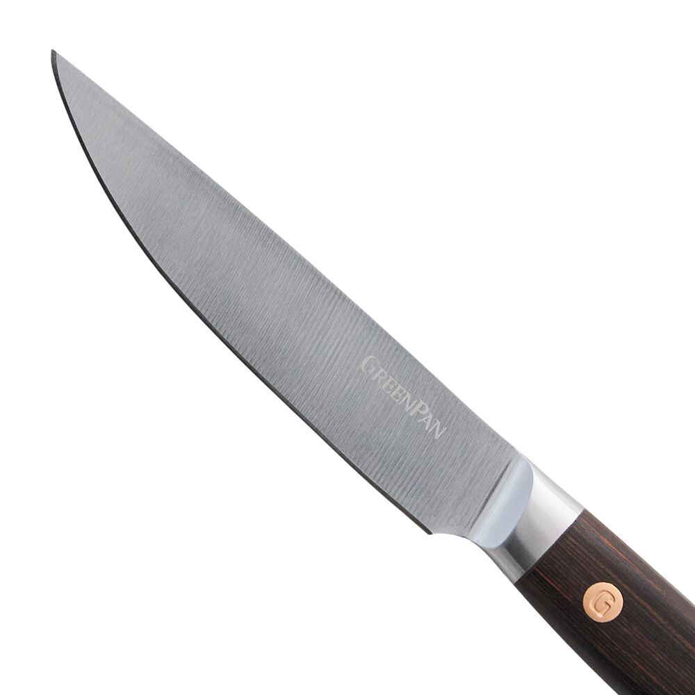 Green Pan Elite 8-Piece Steak Knife Set with Mid-Pakka Wood Handles in Stainless Steel, , large