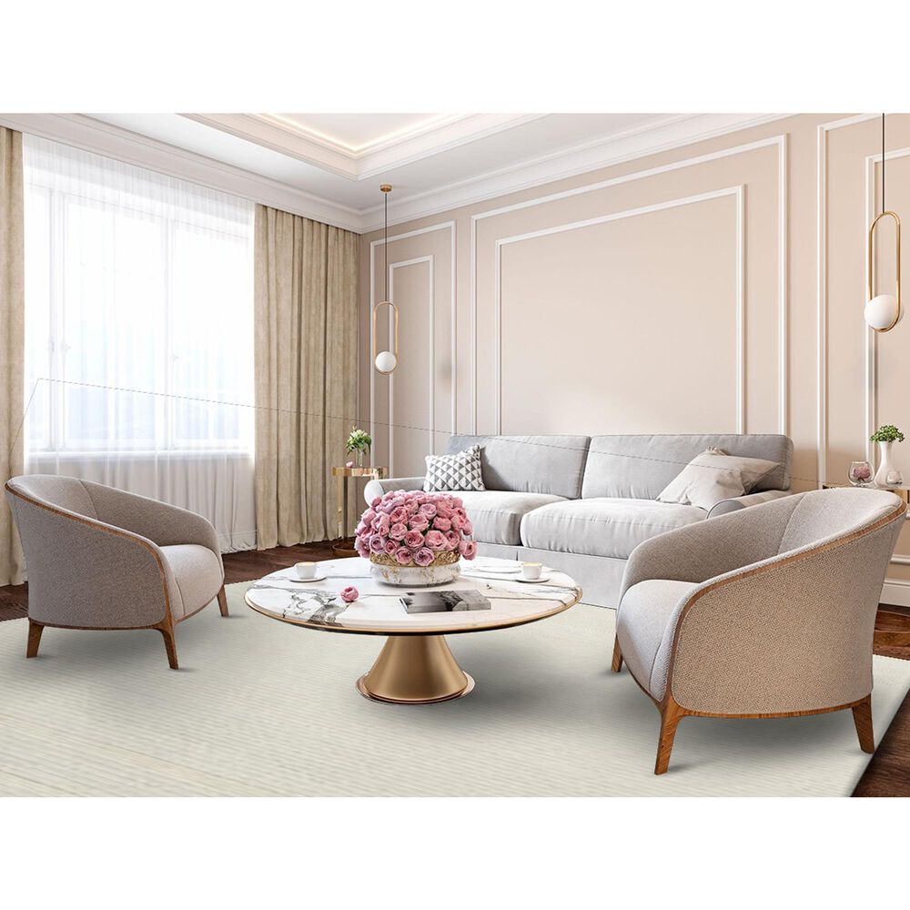 Radici USA Bellissima 6&#39; x 9&#39; Cream Area Rug, , large
