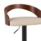 LumiSource Grotto Swivel Barstool with Cream Faux Leather Upholstery in Black and Walnut (Set of 2), , large