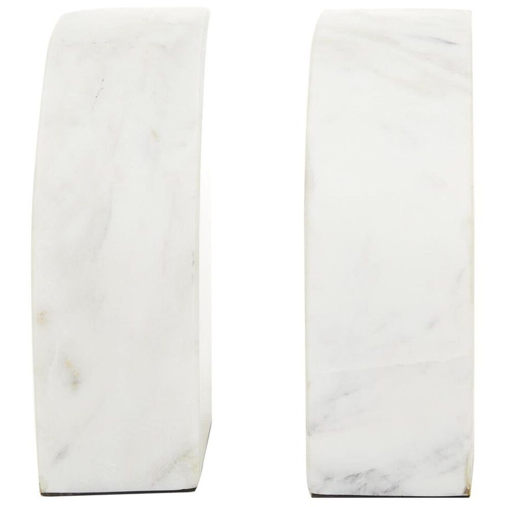 Maple and Jade 6&quot; Decorative Bookend in Matte White, Gray and Gold &#40;Set of 2&#41;, , large