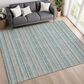 Dalyn Rug Company Soft Essentials Striped Teal 10" x 14" Indoor/Outdoor Area Rug, , large