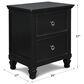 New Heritage Design 2-Drawer Nightstand in Black, , large