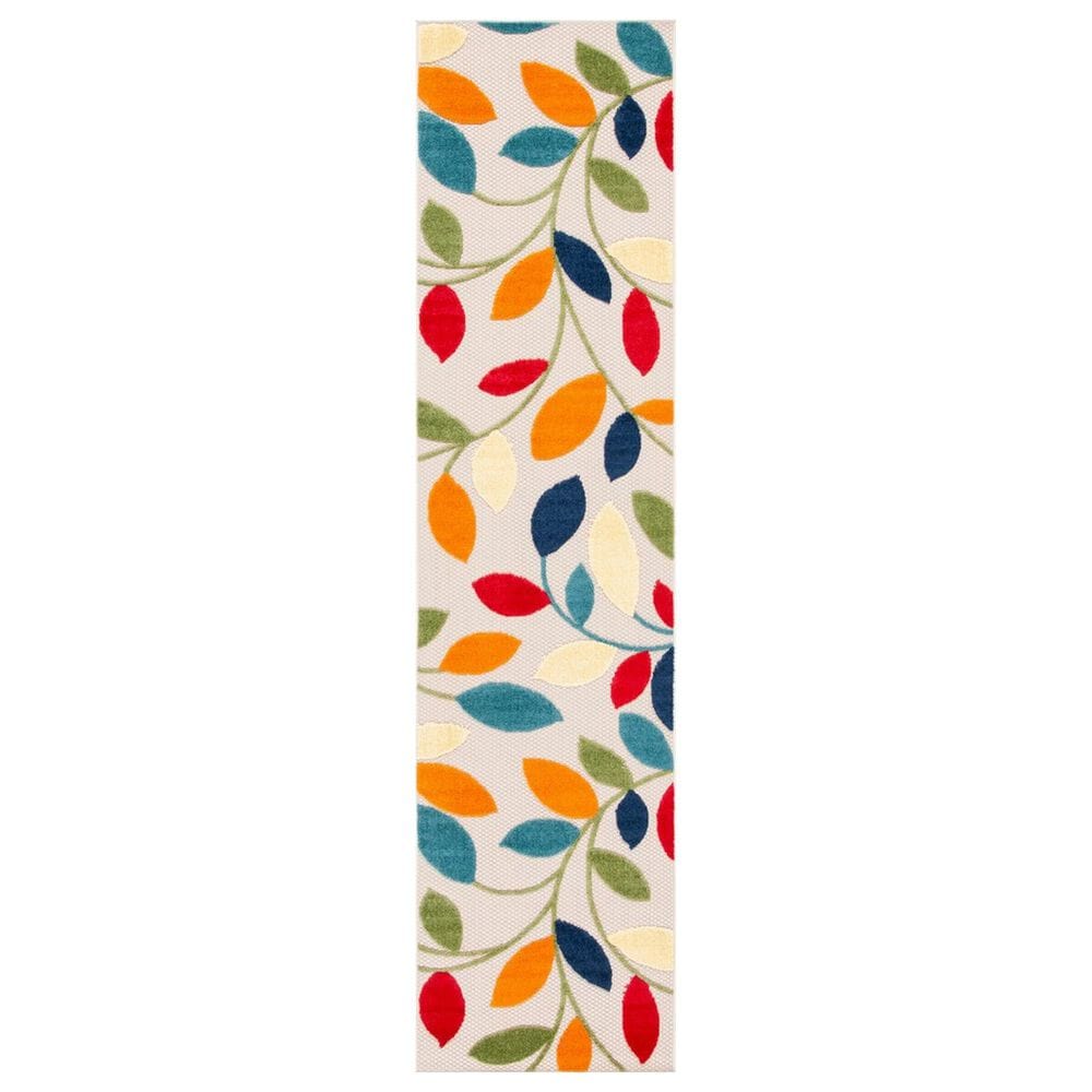 Safavieh Cabana CBN369A 2"2" x 9" Ivory and Green Indoor/Outdoor Performance Runner, , large