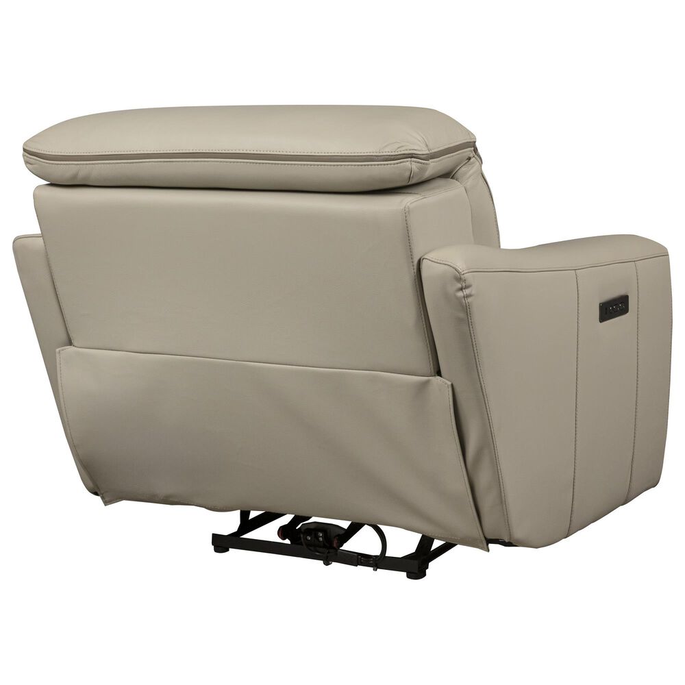 Superb Leather Leather Power Recliner in Myrtle Light Grey, , large