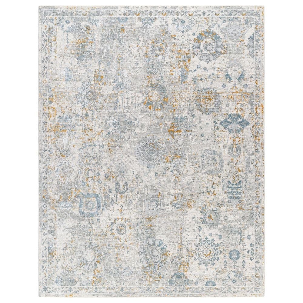 Surya Dresden DRE-2323 Medium Gray, Gray, White, Denim, Mustard and Light Slate 10&#39; x 13&#39;11&quot; Area Rug, , large