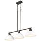 Golden Lighting Duncan 3-Light Pendant with Matte White Shade in Rubbed Bronze, , large
