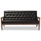 Baxton Studio Sorrento Stationary Sofa in Black, , large